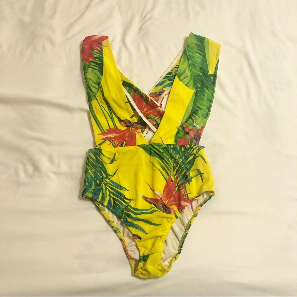 Tropical Mesh One Piece Swimsuit